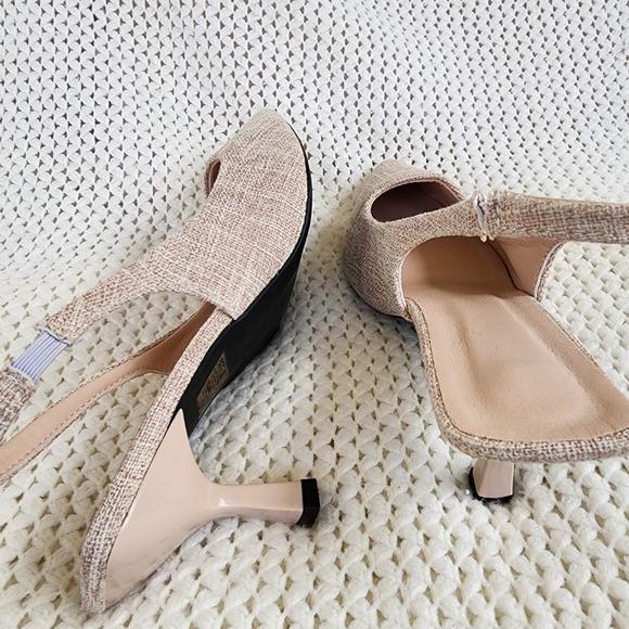 Women Heels Slingback Closed Pointed Toe Low Pump Kitten Heel Casual Dress Shoes - Picture 5 of 8